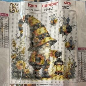 10-8 Gnome and Bees Diamond Painting Kit